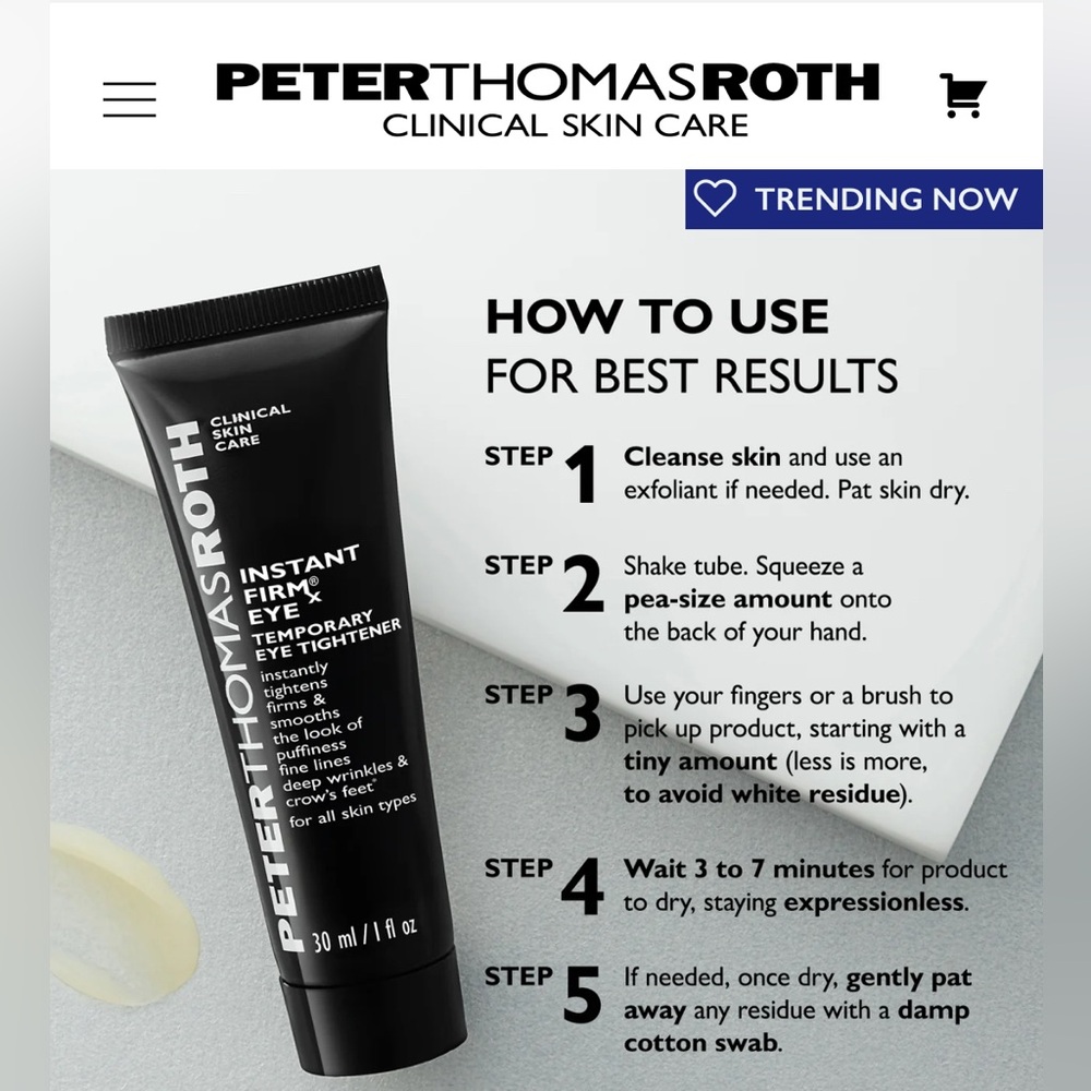 NEW Peter Thomas Roth Instant FirmX Eye Temporary Eye Tightener Cream 1 fl oz - Picture 2 of 5